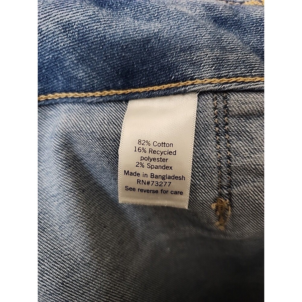 Sonoma Wide Leg Jeans Women 14 Blue Medium Wash Patch Pockets Raw Hem UtilityNEW - Picture 10 of 11